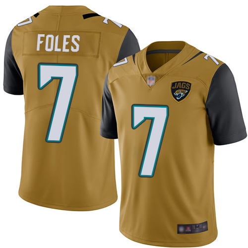 Nike Jacksonville Jaguars #7 Nick Foles Gold Men Stitched NFL Limited Rush Jersey->jacksonville jaguars->NFL Jersey